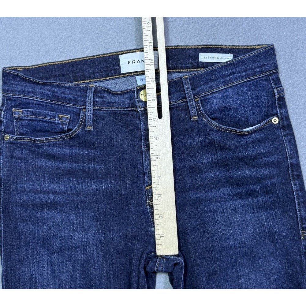 Frame Jeans Womens 27 (28x30) Le Skinny De Jeanne Midrise Stretch USA Indigo - Picture 7 of 8